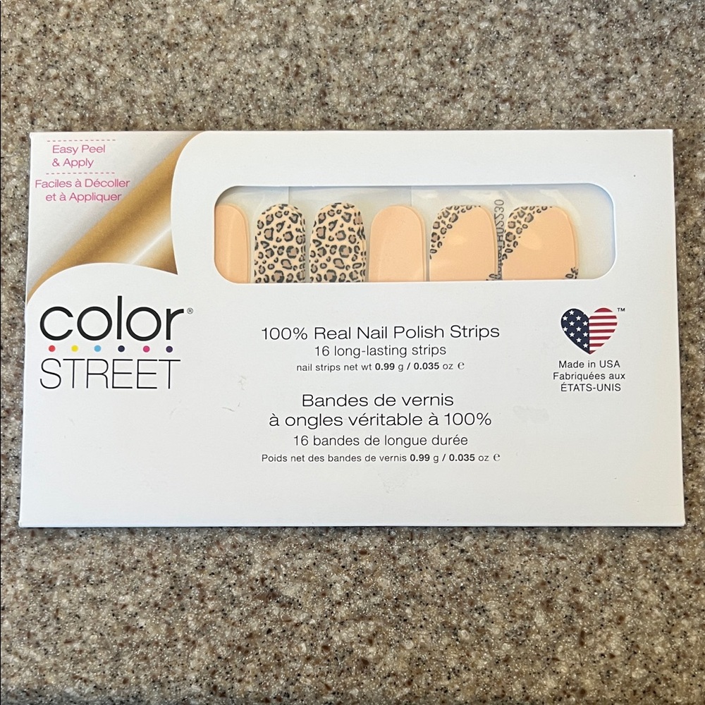 Color Street Peach Leopard Print Nail Strips